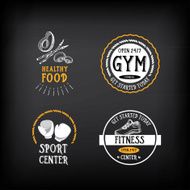 Gym and fitness club logo design sport badge N2