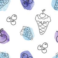Seamless pattern with ice creams