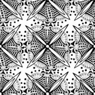 Vector ornamental background with doodle graphic flowers