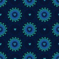 Seamless pattern with hand drawn circle and hearts