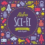 Retro Sci-Fi vector decorating design N3