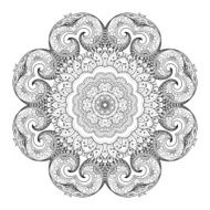 Vector Beautiful Deco Black Mandala N81