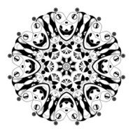 Vector Beautiful Deco Black Mandala N82