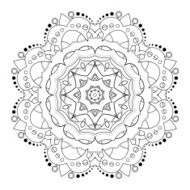 Vector Beautiful Deco Black Mandala N83