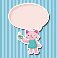 animal having afternoon tea theme elements N10