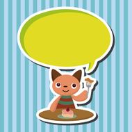 animal cat having afternoon tea theme elements N5