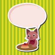 animal cat having afternoon tea theme elements N6