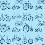 Cute doodle bicycles on white background