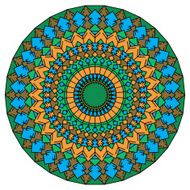 Hand drawn ornamental lace round mandala for use in design