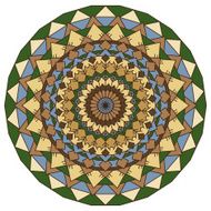 Hand drawn ornamental lace round mandala for use in design N2