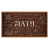 School board doodle with formulas and graphs on math Vector