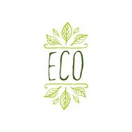 Eco product label on white background