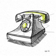 vector sketch illustration - telephone handset N2