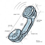 vector sketch illustration - telephone handset N3