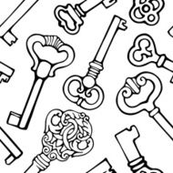 Seamless pattern with keyes N2