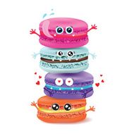 Cute macaroon doodles Vector food illustration