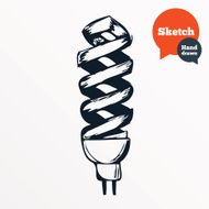 Energy saving light bulb Hand drawn lamp