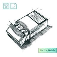 Vector cigarettes pack sketch Illustration for your design