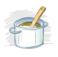 Hand Drawn Cooking Pot in Sketch And Doodling Style