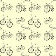 Cute doodle bicycles on white background N2