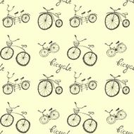 Cute doodle bicycles on white background N2