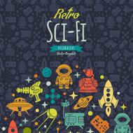Retro Sci-Fi vector decorating design N8
