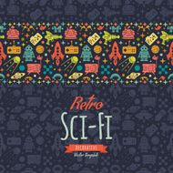 Retro Sci-Fi vector decorating design N9