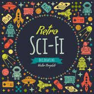 Retro Sci-Fi vector decorating design N10