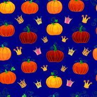 seamless background pumpkins and Crown