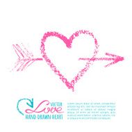 Handwritten lipstick heart and arrow N2
