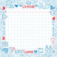 Hand drawn love elements