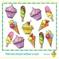 Vector Illustration - Game for Children find picture without copy