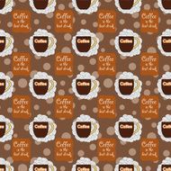 seamless background with hand drawn cup