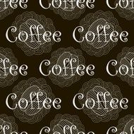 black and white coffee seamless pattern