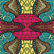 Festive kaleidoscope doodle design Vector illustration