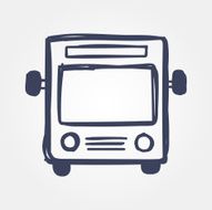 Hand drawn bus icon N2