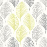 Seamless pattern with hand-drawn feathers Abstract doodle background