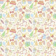 Happy birthday party seamless colored pattern