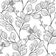 Vector Seamless Monochrome Floral Pattern N88