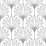 Vector Seamless Monochrome Floral Pattern N92