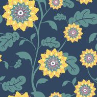 modern yellow sun flowers seamless background