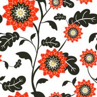 modern red sun flowers seamless background N2