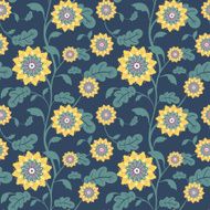 modern yellow sun flowers seamless background N2