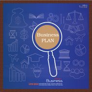 business plan business concept icons on chalkboard sketch busine N2