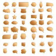 vector set of Speech Bubbles talk with bronze color