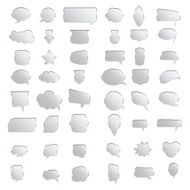 vector set of Speech Bubbles talk with silver color