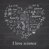 Chemistry and sciense elements doodles set Hand drawn sketch vector N2
