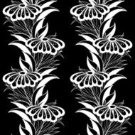 Vector Seamless Monochrome Floral Pattern N95