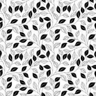 Vector Seamless Monochrome Floral Pattern N96