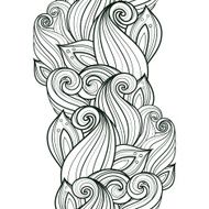 Vector Seamless Monochrome Floral Pattern N97